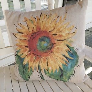 Pottery barn graphic sunflower pillow!